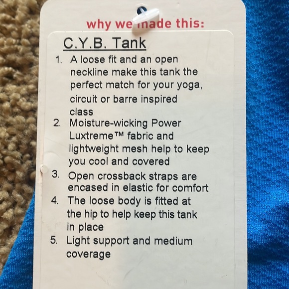 LuLuLemon C.Y.B. Tank Top - Picture 4 of 4